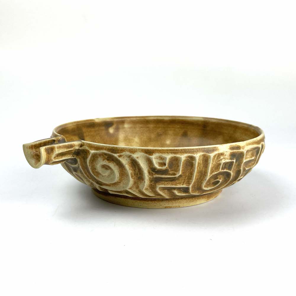 Katakuchi Bowl Jyomon Brown by Yasuko Maeda (7"D) image 0