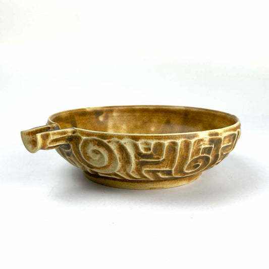 Katakuchi Bowl Jyomon Brown by Yasuko Maeda (7"D) image 0