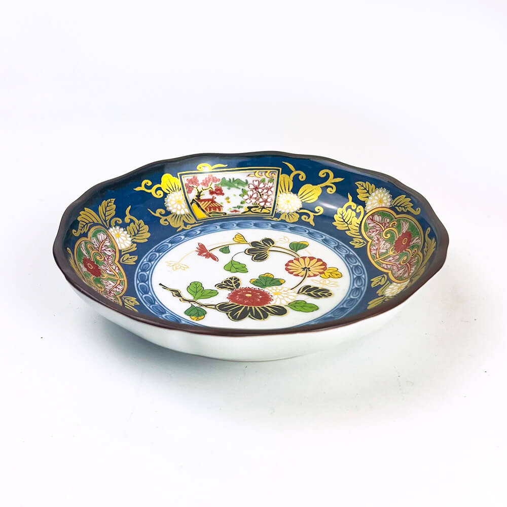 Arita Koimari Kinsai Gold Blue Dish Set of 5 image 3