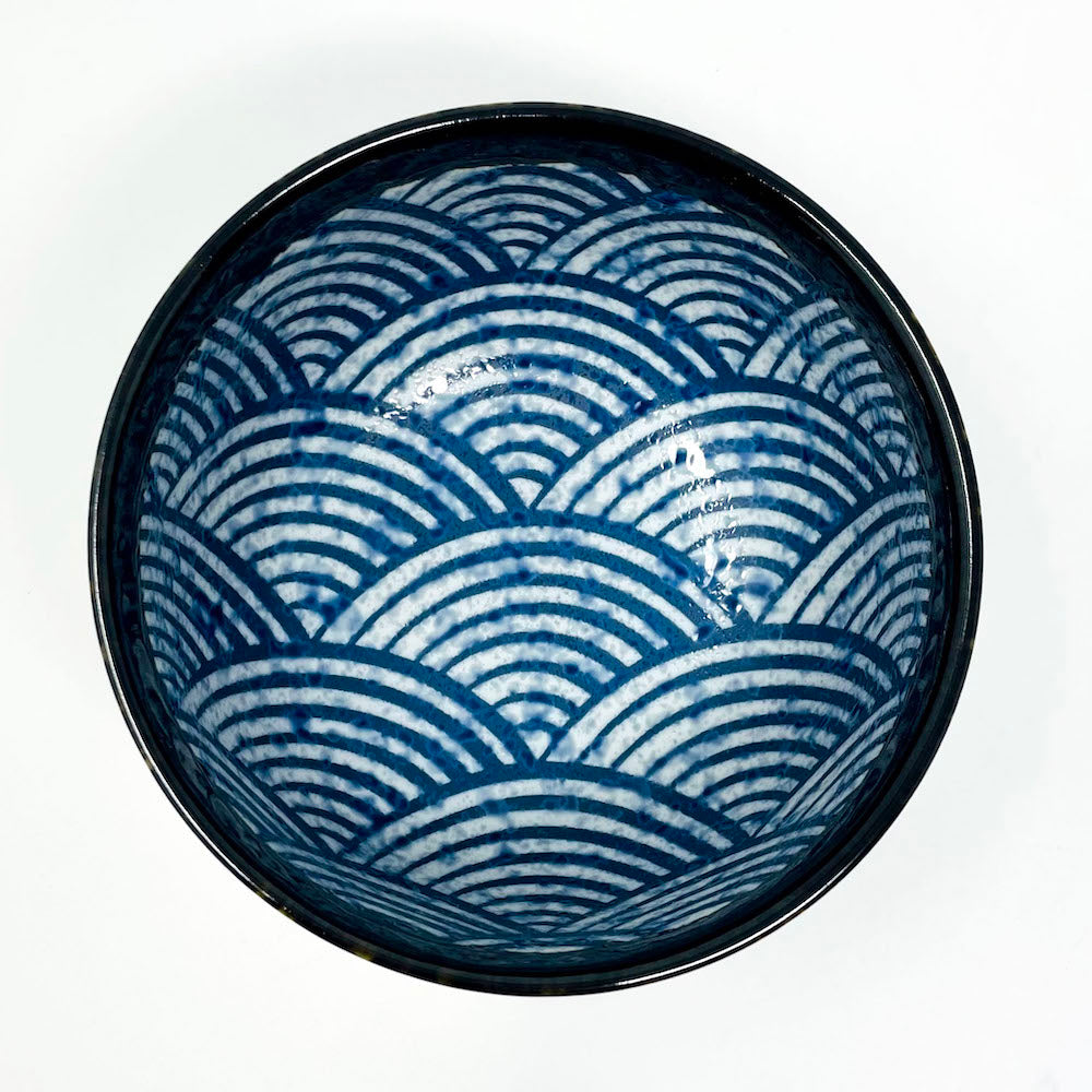 Navy Blue Seigaiha Tayo Bowl (5"D) image 6