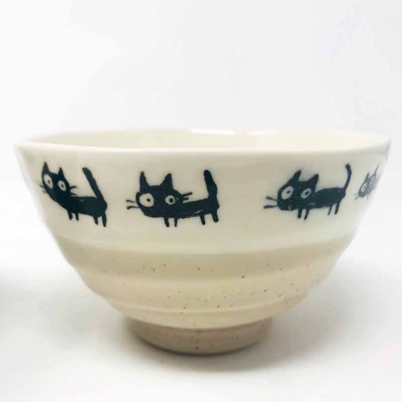 Rice Bowl Set of 2 Black Cat image 2