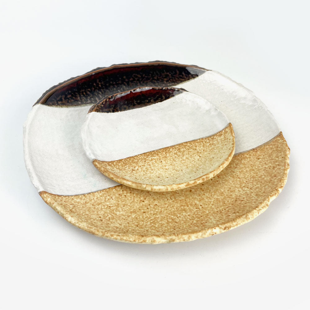 Oval Plate Tochi Ame Nuriwake (9"x8.25") image 2