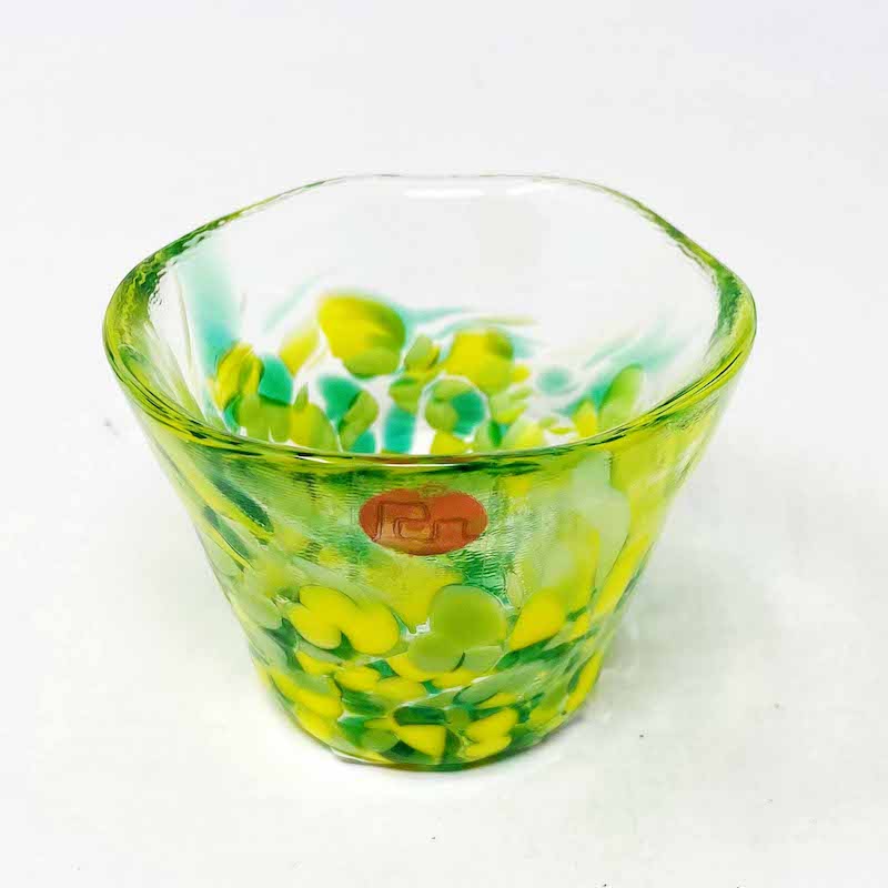 Tsugaru Vidro Glass Sake Cup<br>-Mountain Young Leaves image 5