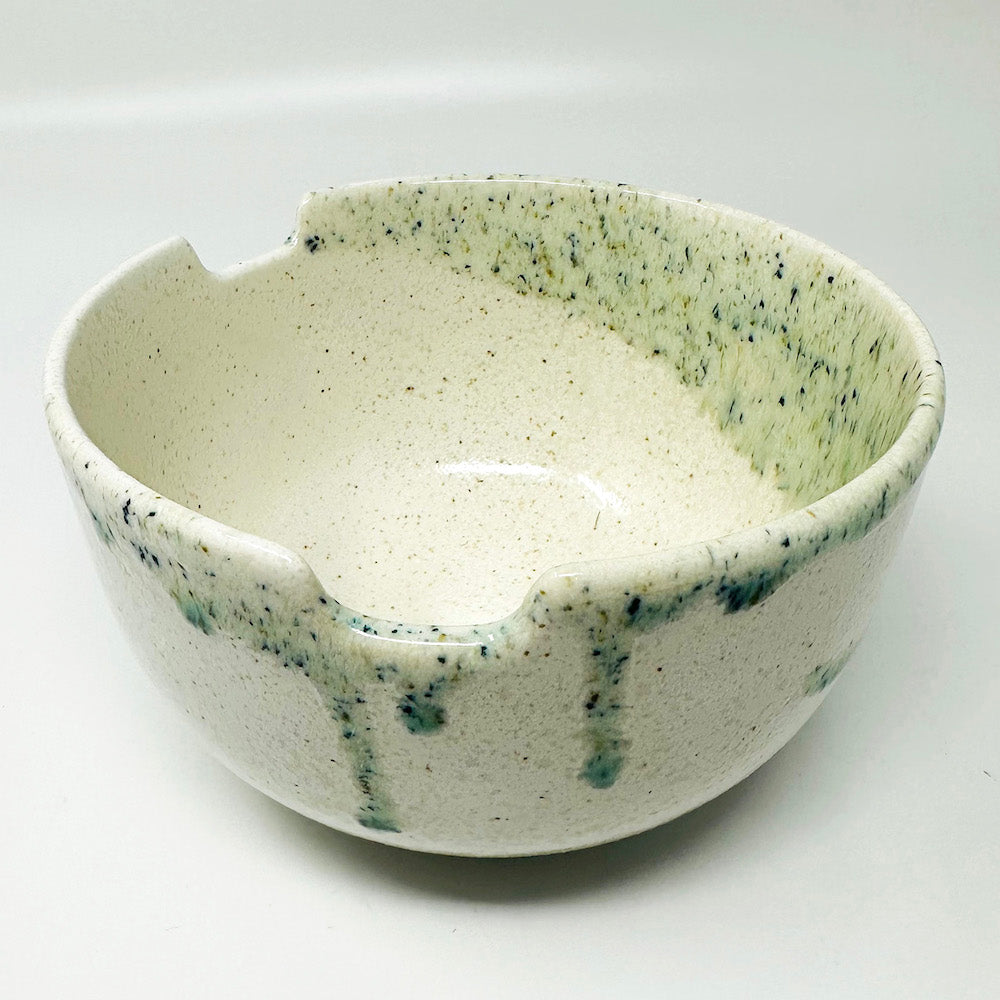 Pair Bowl w/ Chopsticks Irogawari Glass Nagashi (6"D) image 3