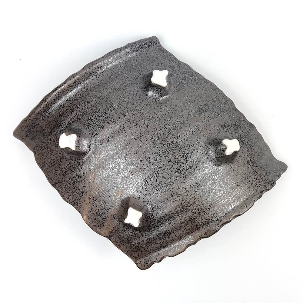 Footed Plate Kawara Ibushi Black (10" x 8") image 4