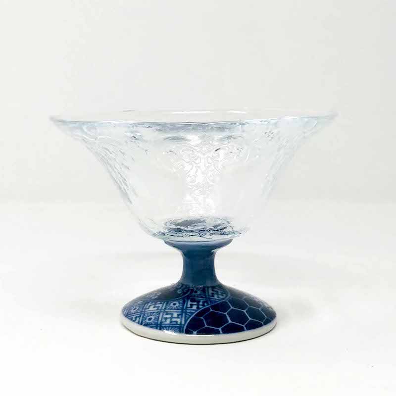 Glass Dessert Cup Blue (4.5"D) image 0