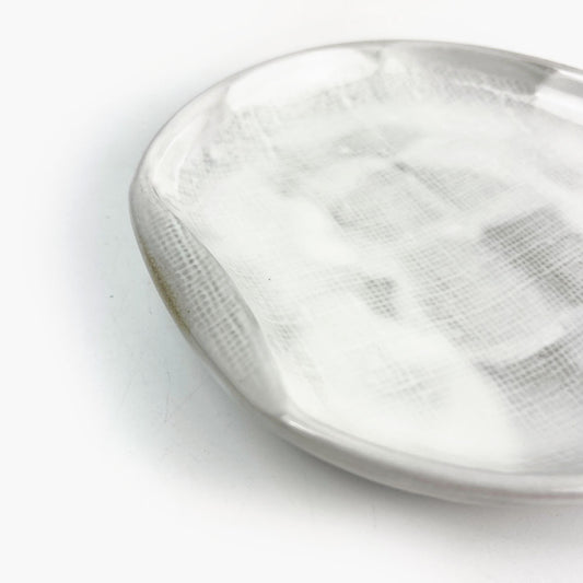 Seto-yaki Plate Hangetsu Small Unofu (5"D) image 1