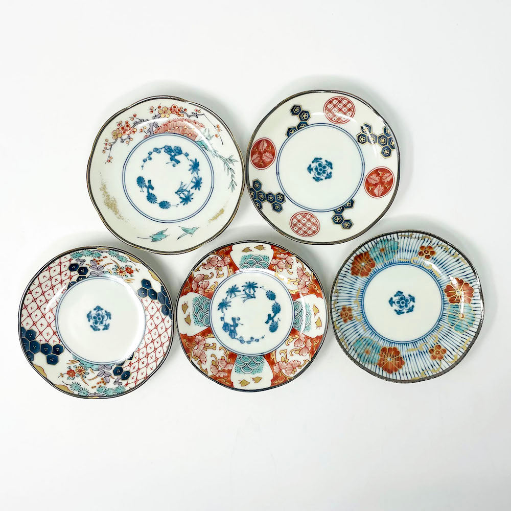 Minokayi Dish Set of 5 Somenishiki Imari  (4.5"D) image 10