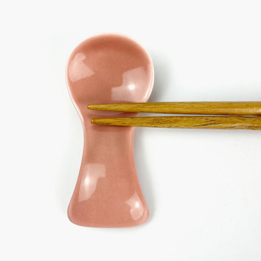 Chopstick Rest Spoon Pink (3" x 1.5") image 0