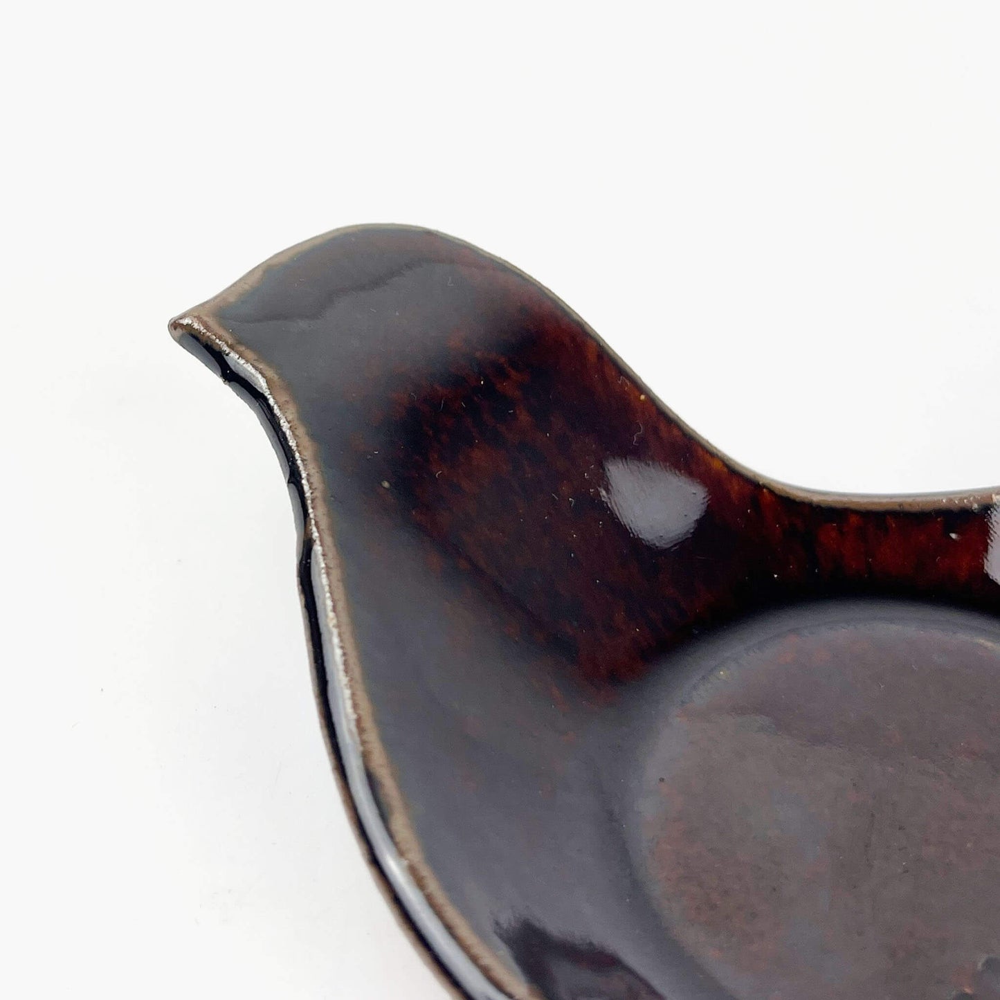 Mamezara Dish Bird Brown (4.5" x 3.5") by Keishuugama image 3