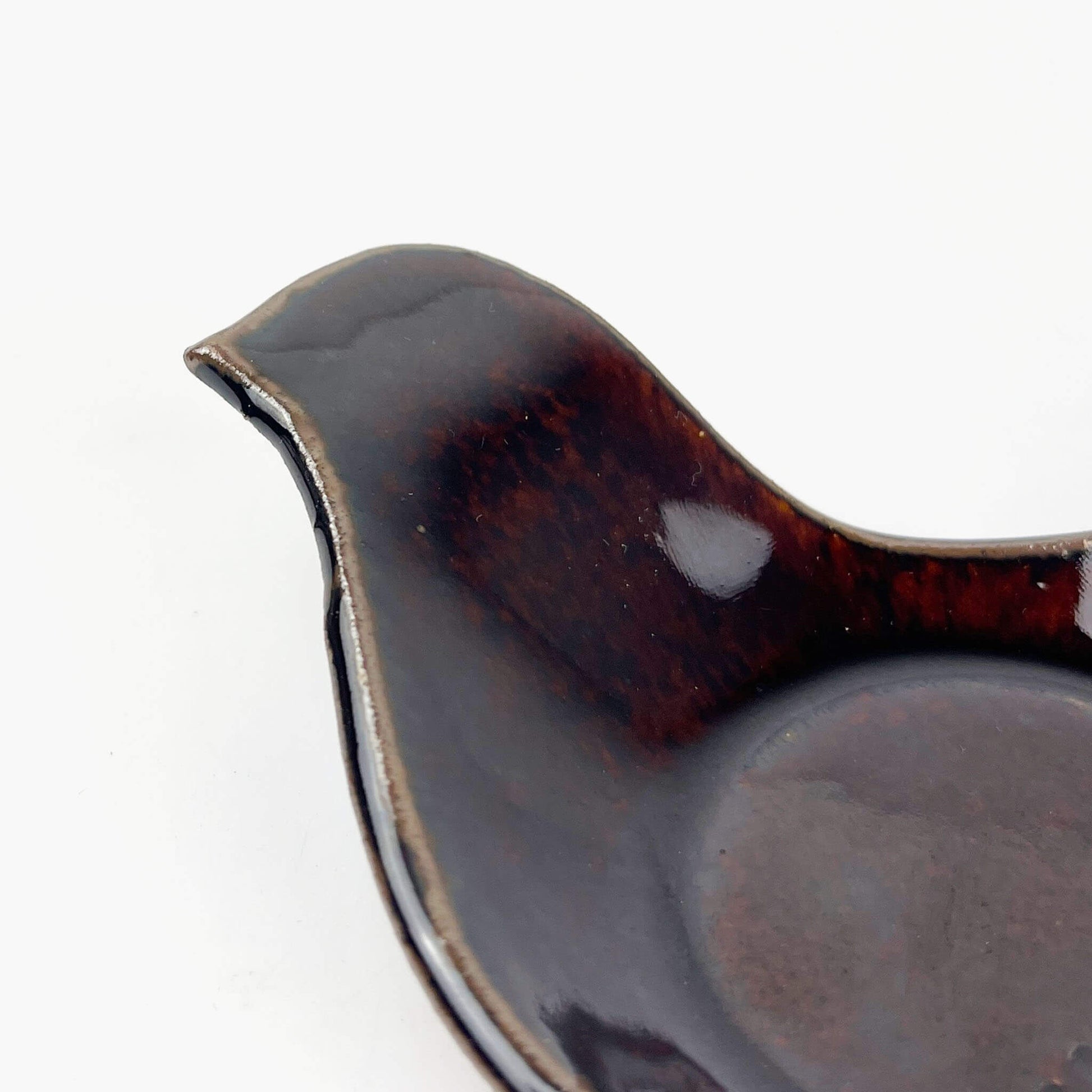 Mamezara Dish Bird Brown (4.5" x 3.5") by Keishuugama image 3