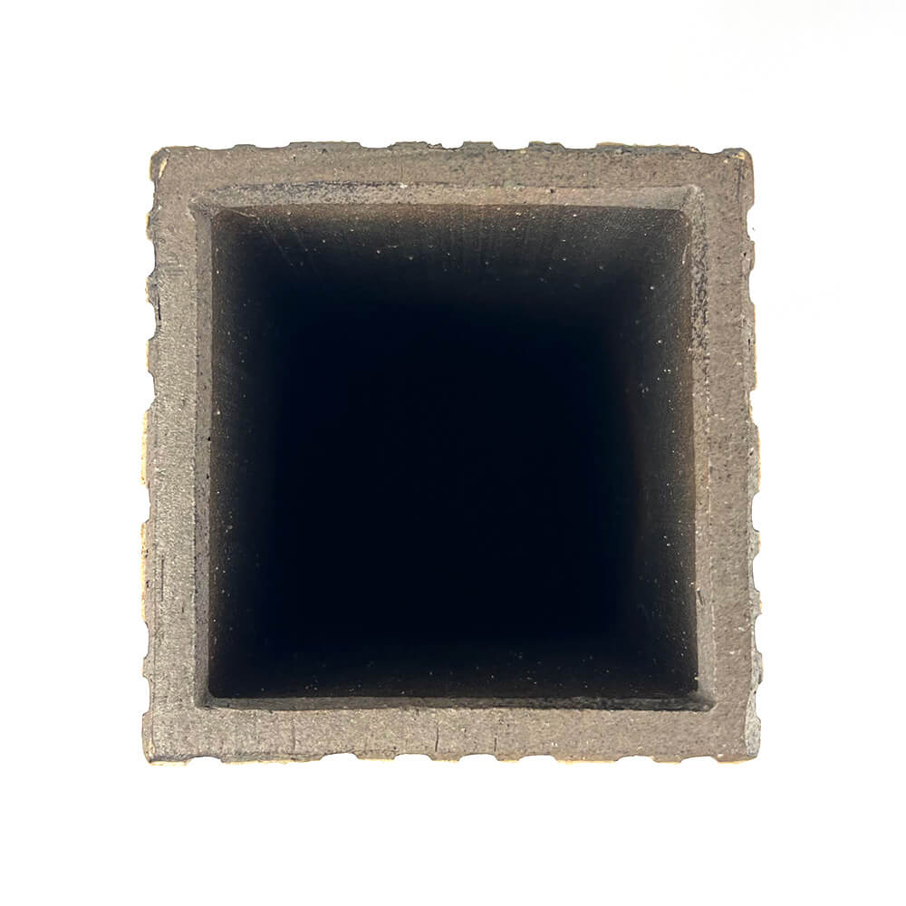 Shigaraki Rectangular Striped Pattern Vase (14.75"H) image 5