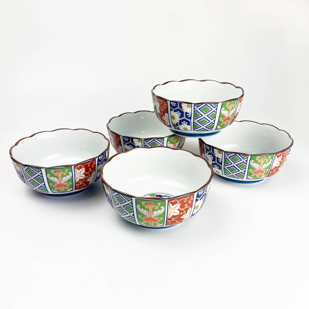 Arita Koimari Chrysanthemum Kobachi Bowl Set of 5 image 2