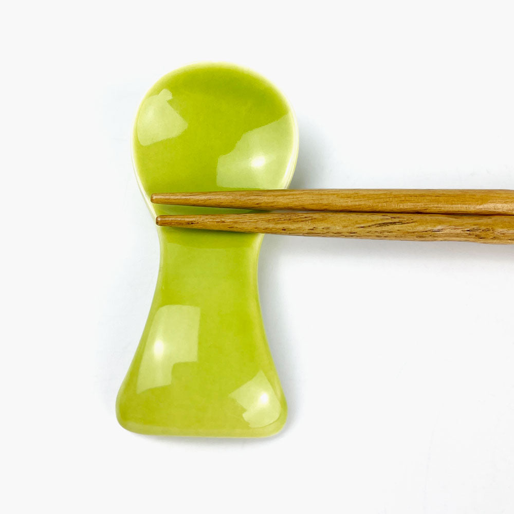 Chopstick Rest Spoon Green (3" x 1.5") image 0
