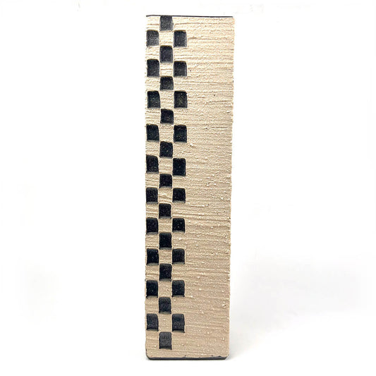 Shigaraki Rectangular Check Pattern Vase (14.75"H) image 0