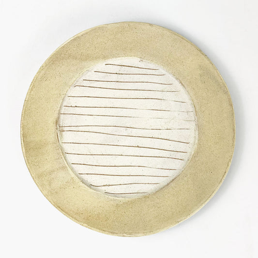 Rim Plate Stripe Cream (8"D) by rutawa rawajifu image 0