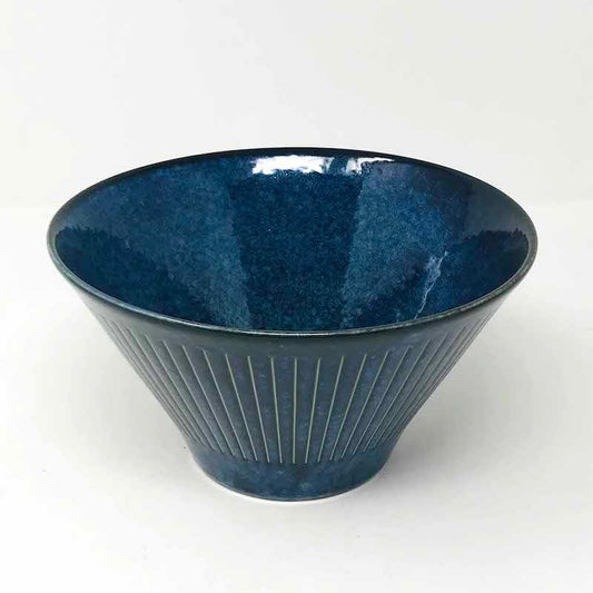 Ramen Bowl Navy Blue Hassui Tokusa  (7.5"D x 4"H) image 1