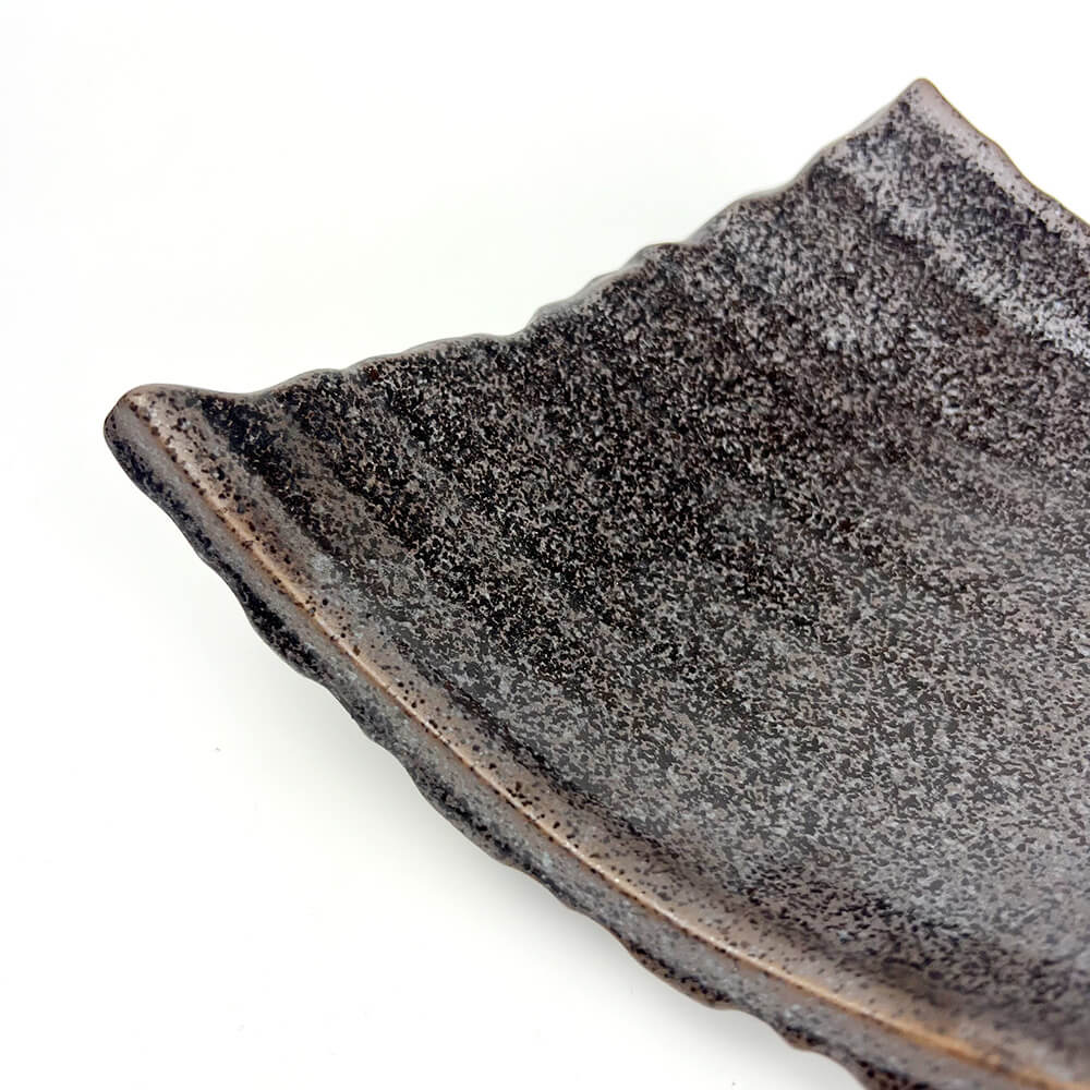 Footed Plate Kawara Ibushi Black (10" x 8") image 3