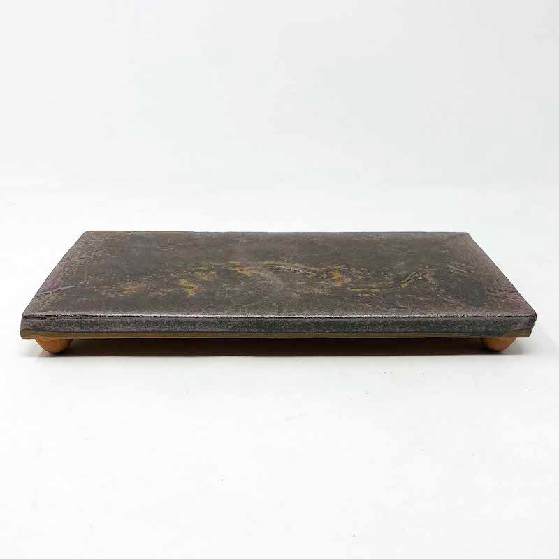 Footed Rec. Plate Dark Brown (10"x5") image 2