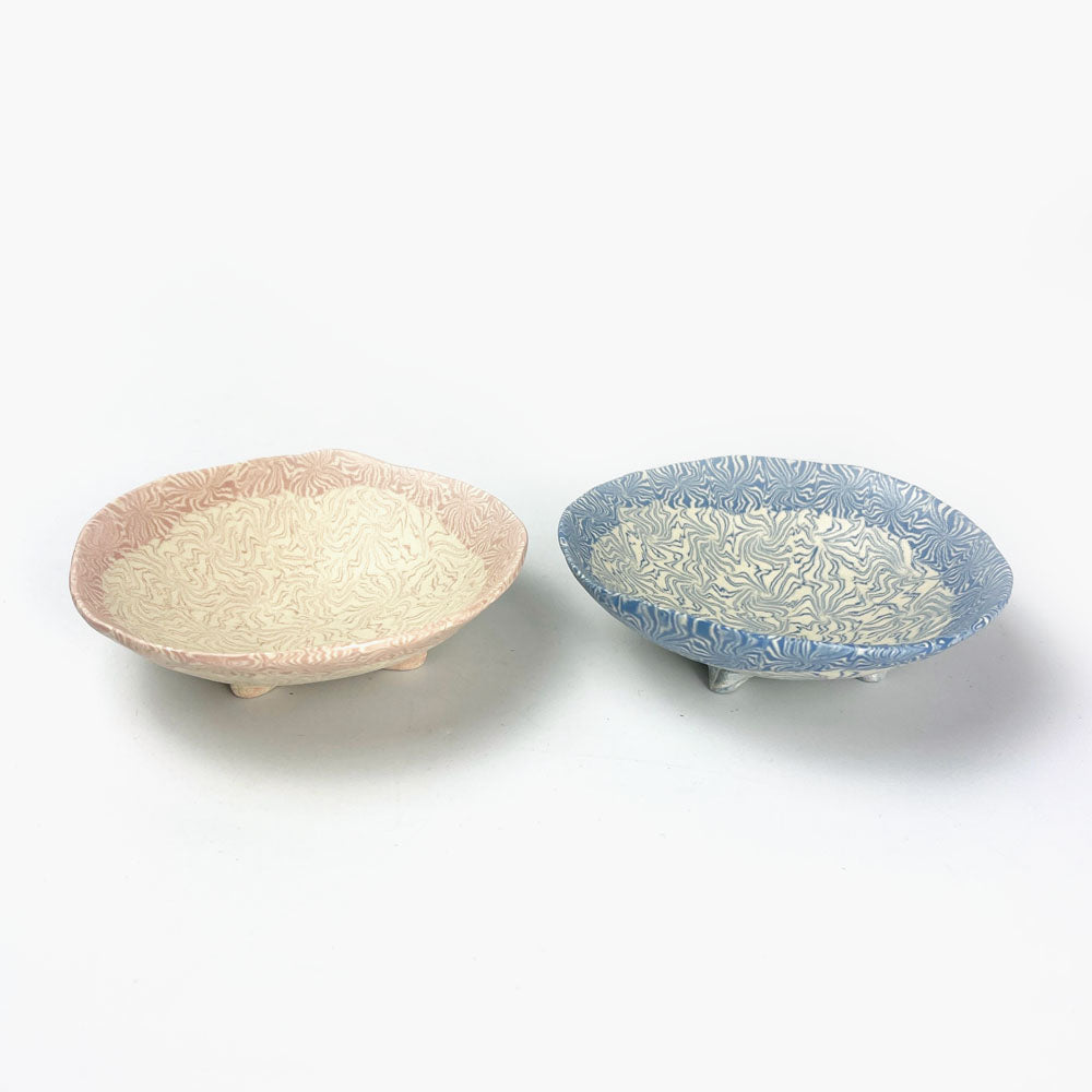Small Footed Dish Nerikomi Kaede Pink (4"D) image 2
