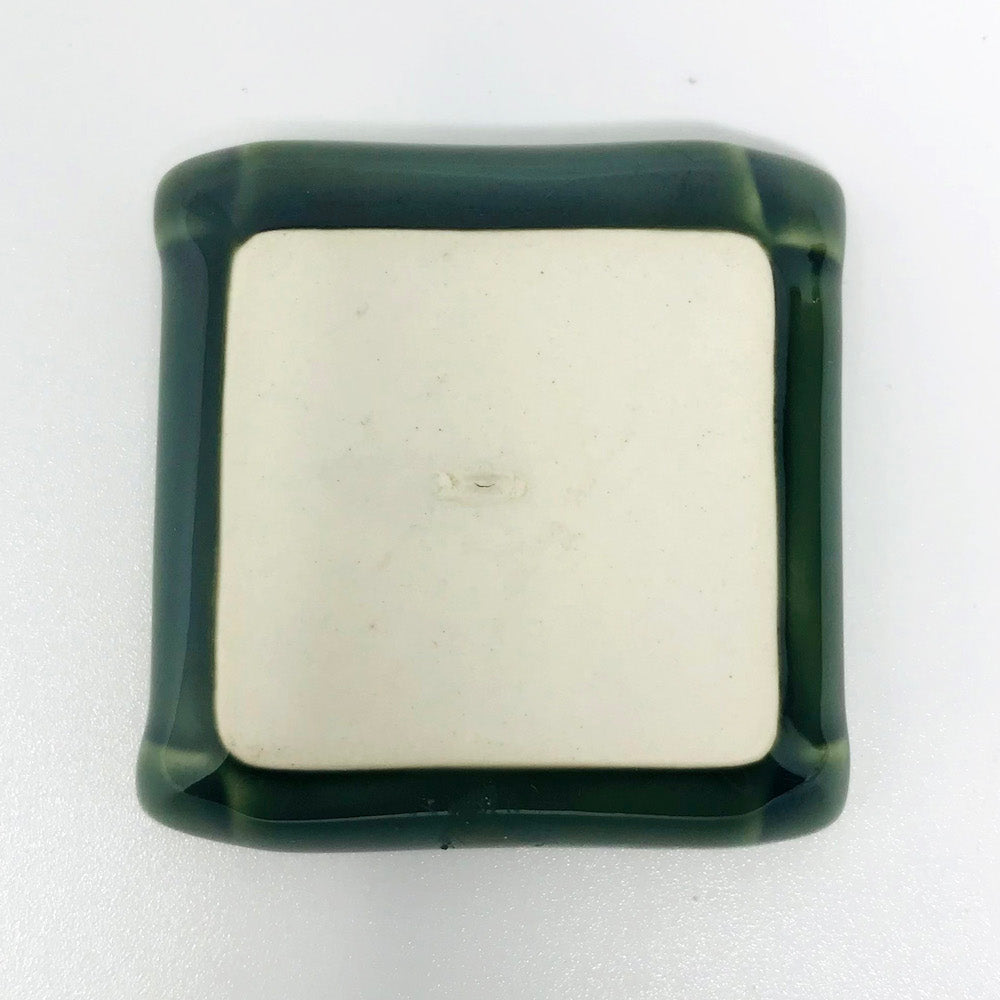 Small ChimiDish/ Chopstick Rest Oribe Koyori (2"D) image 2
