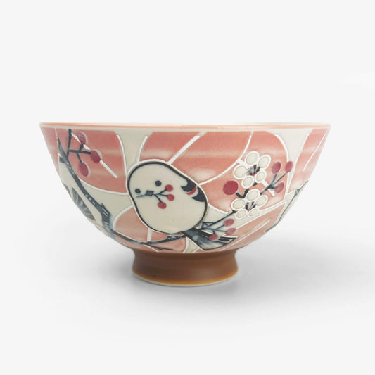 Rice Bowl Bird Pink (4.5"D)