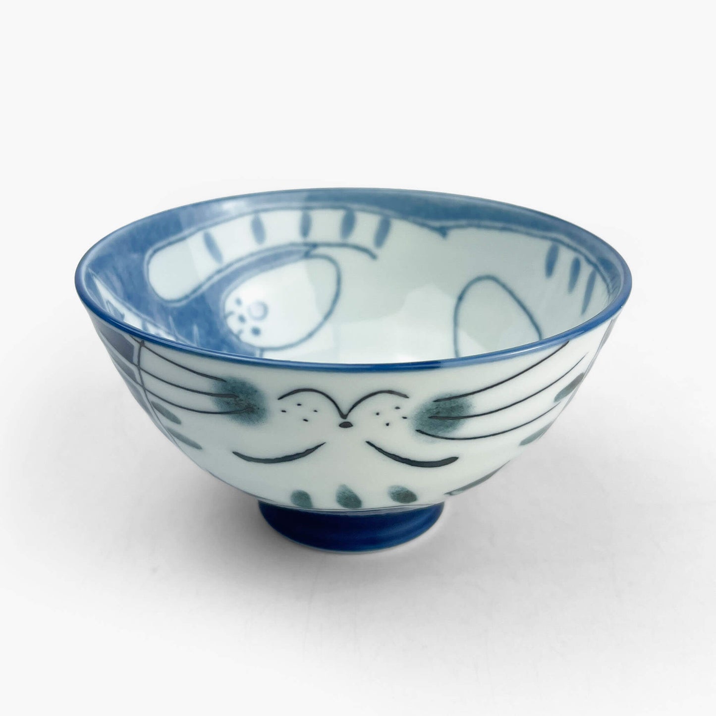 Rice Bowl Cat Blue (4.5"D)