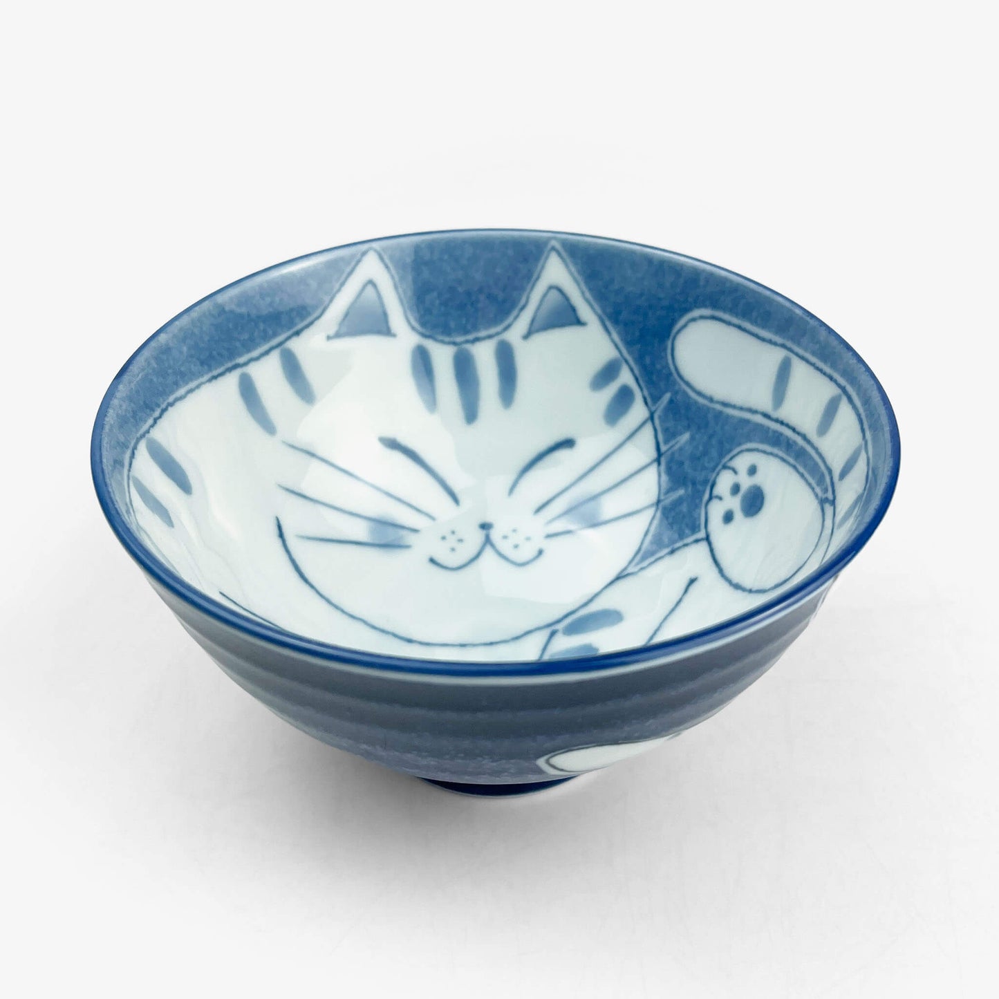 Rice Bowl Cat Blue (4.5"D)
