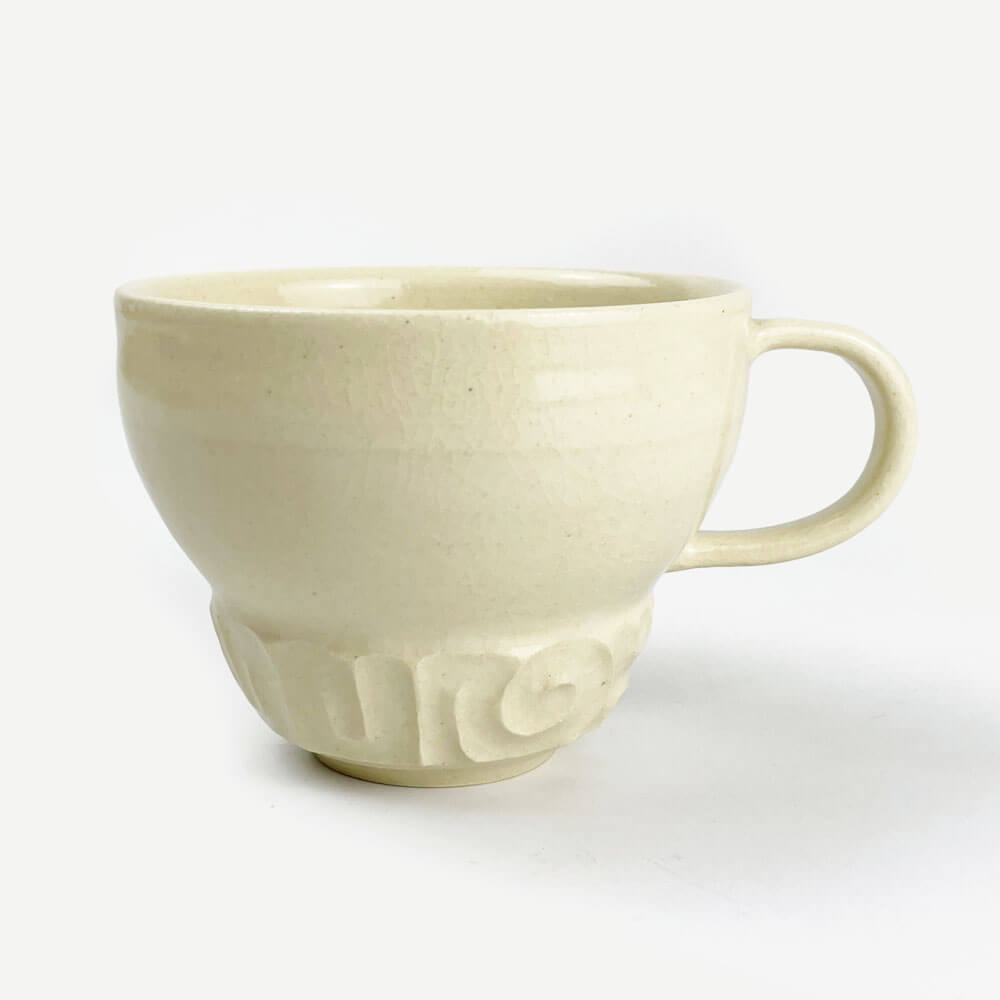 Mug White Jyomon (6oz) by Yasuko Maeda image 0