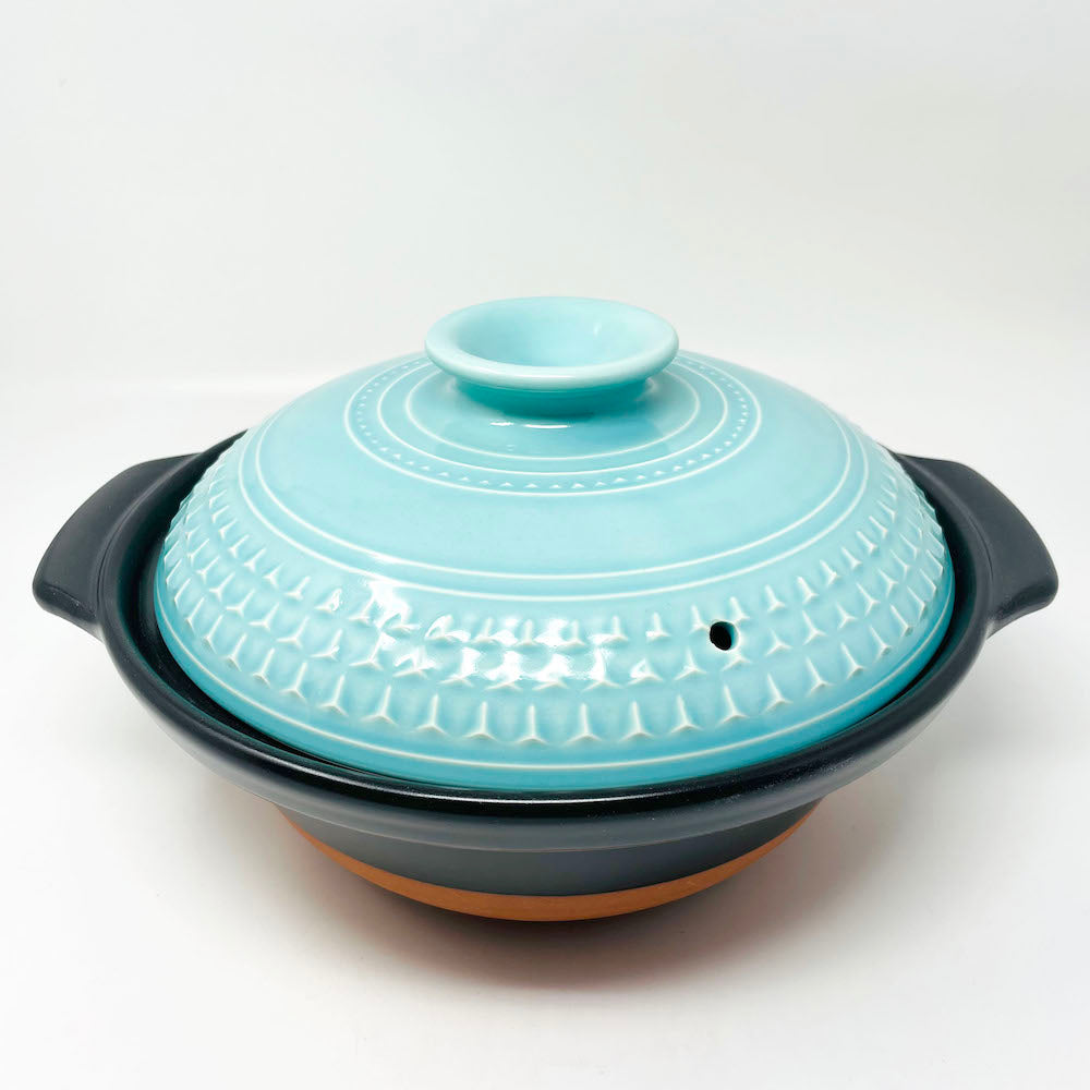 Donabe Cooking Pot Light Blue 9 go (11"D) image 1