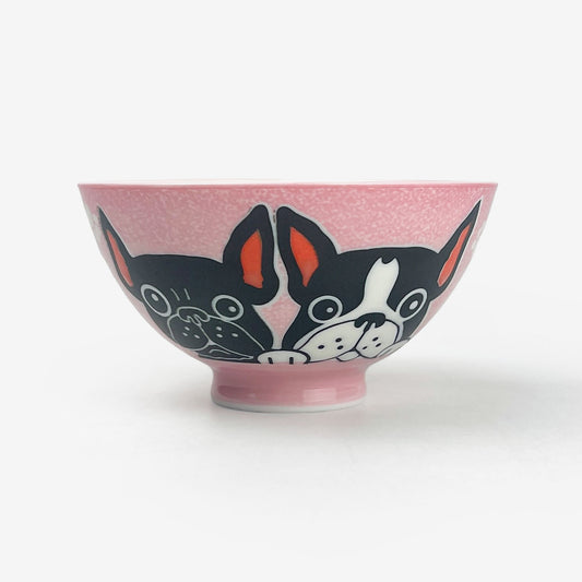 Rice Bowl French Bulldog Pink (4.5"D)