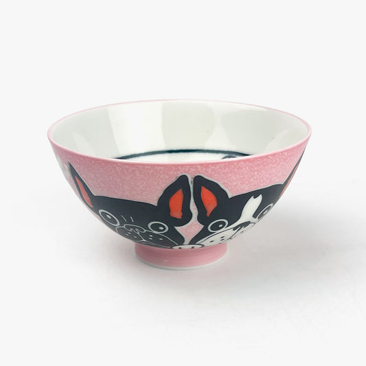 Rice Bowl French Bulldog Pink (4.5"D)