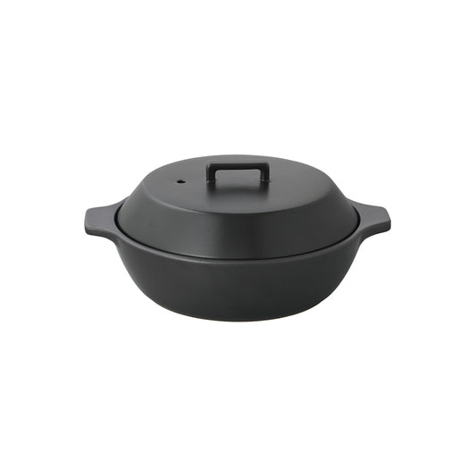 Kinto KAKOMI ceramic pot - Black  (40oz/1.2L)