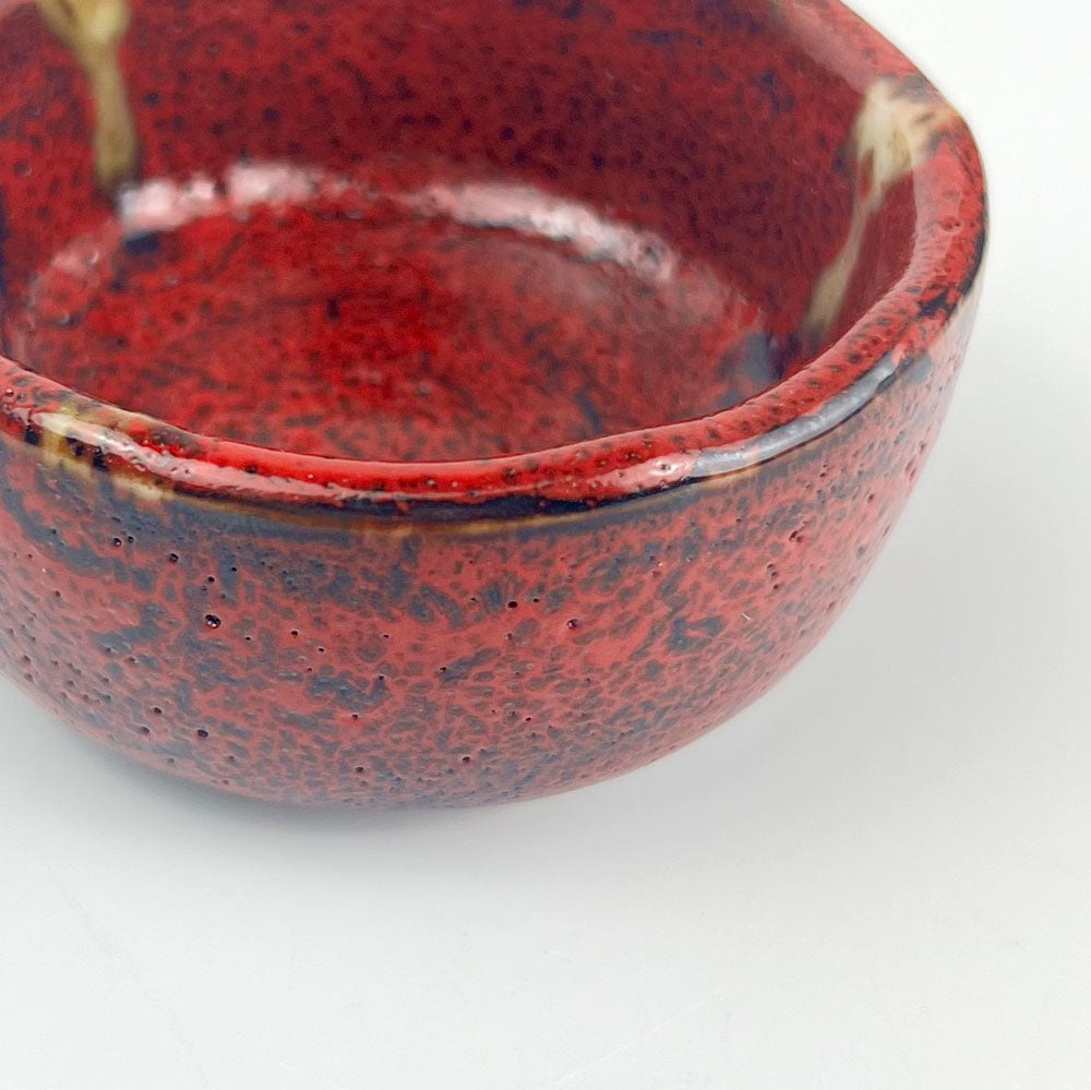 Sauce Dish Red/Black Gatabori (2.75"D ) image 4