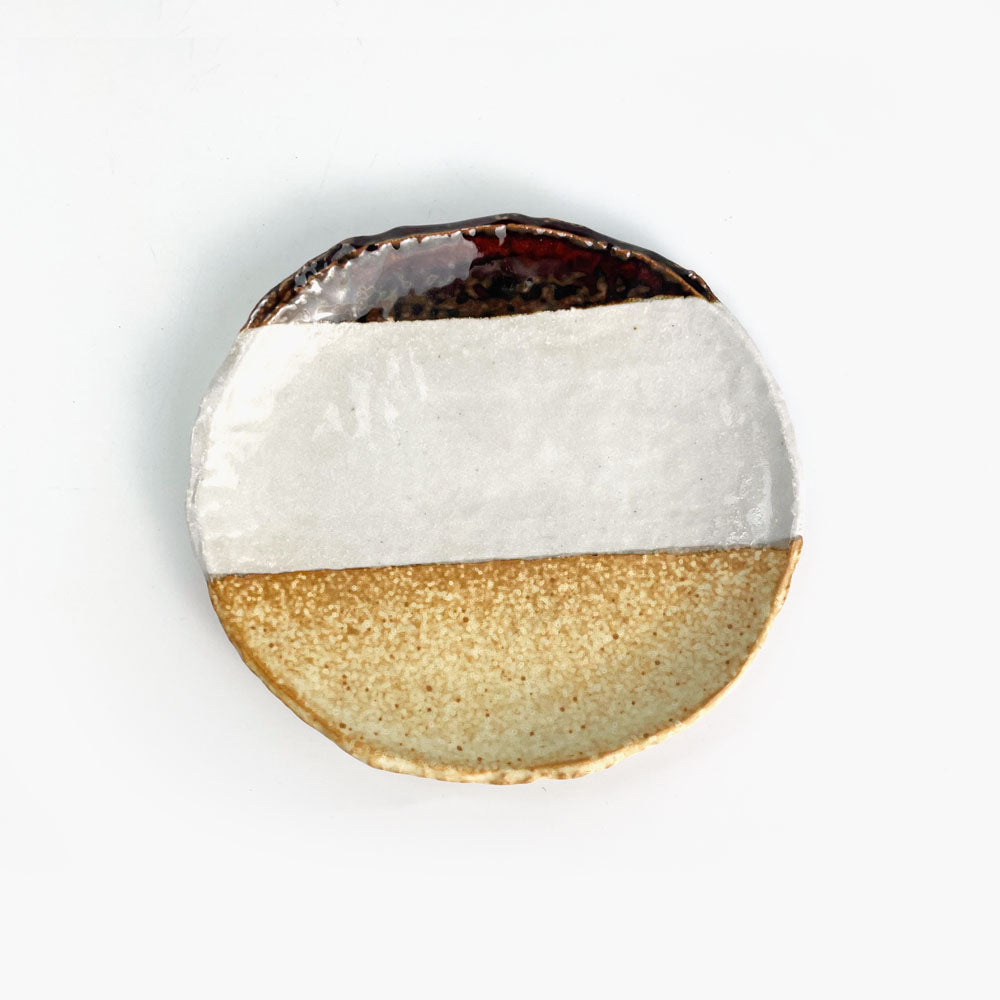 Oval Plate Tochi Ame Nuriwake (5.25"x5") image 1