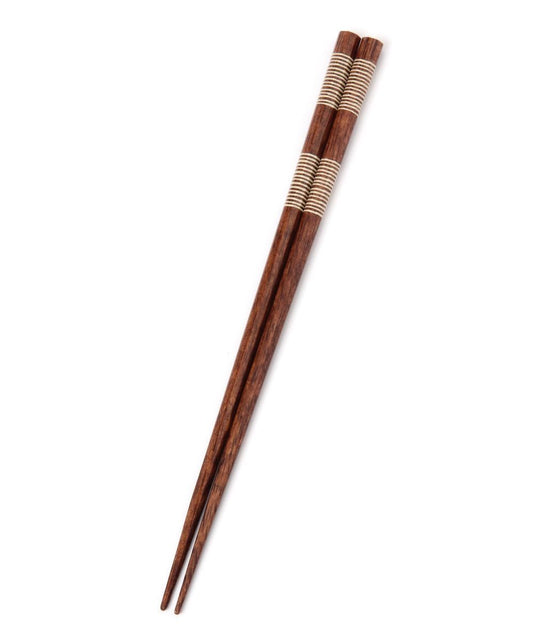 Chopsticks Octagon Striped Wood - Ivory (9"L) image 0