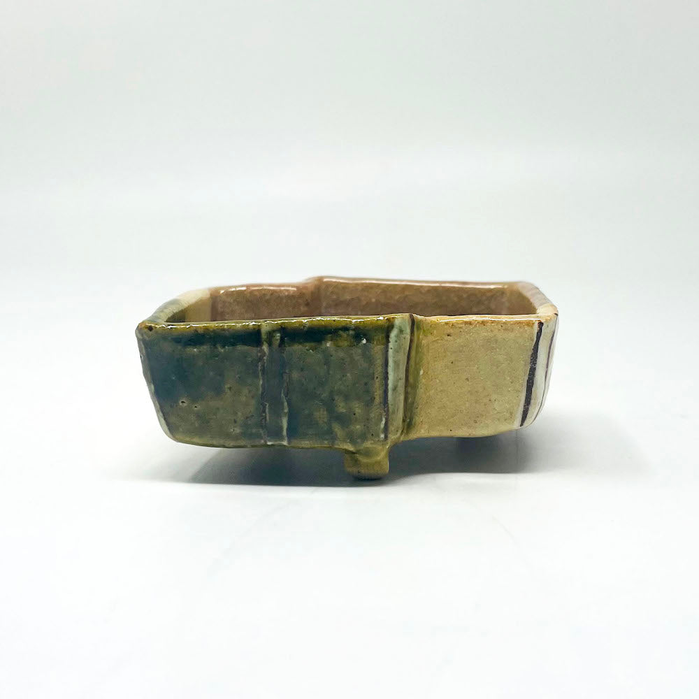 Footed Oribe Kobachi Dish by Masayoshi Wakui (4.75"x3.5") image 1