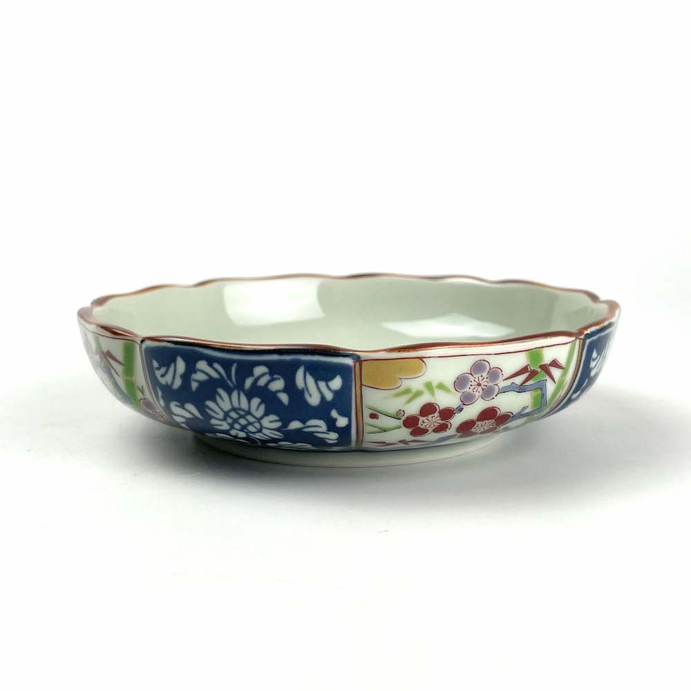 Arita Deep Plate Shochikubai (5.25"D) image 0