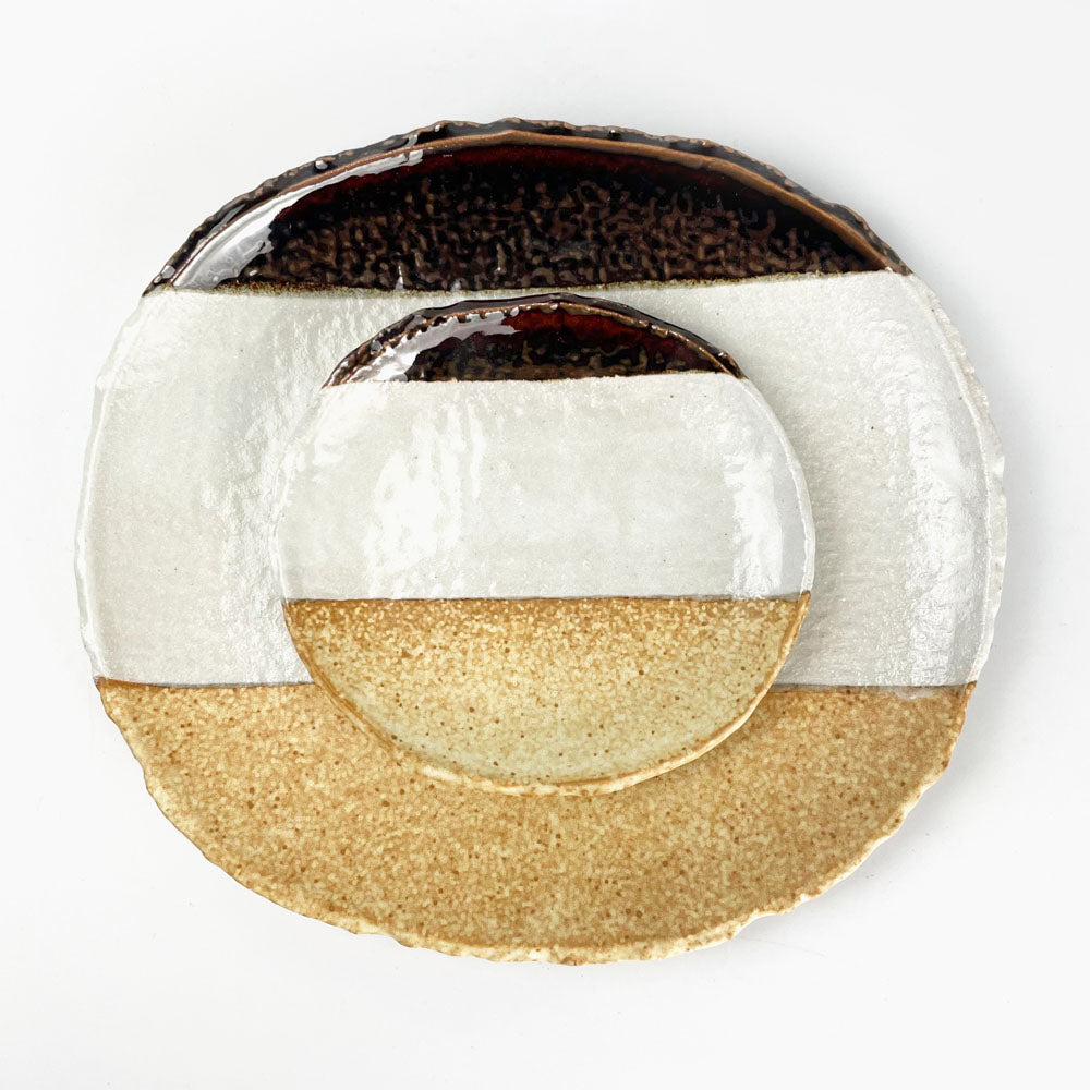 Oval Plate Tochi Ame Nuriwake (9"x8.25") image 3