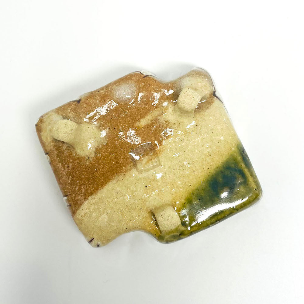 Footed Oribe Kobachi Dish by Masayoshi Wakui (4.75"x3.5") image 3