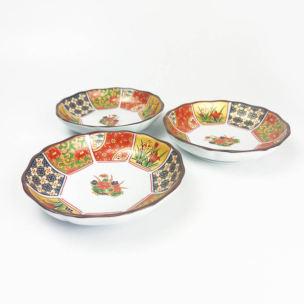 Arita Koimari Kinsai Gold Red Dish Set of 5 image 3