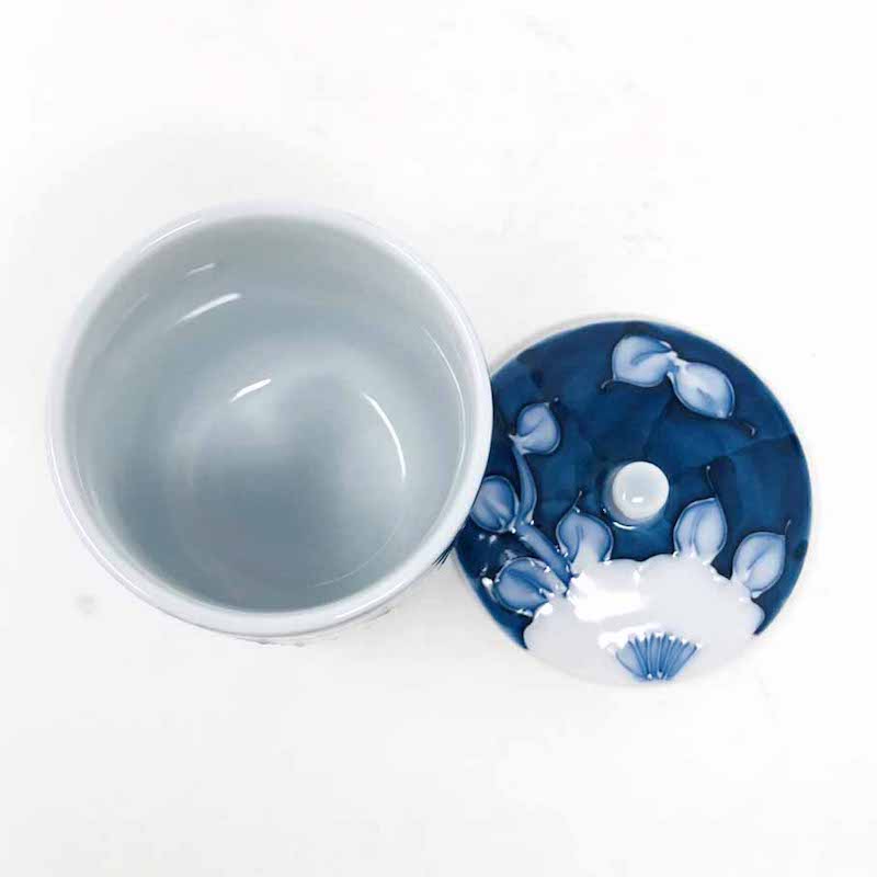 Tea Cup w/Lid Shiro Botan (4 fl oz) image 4