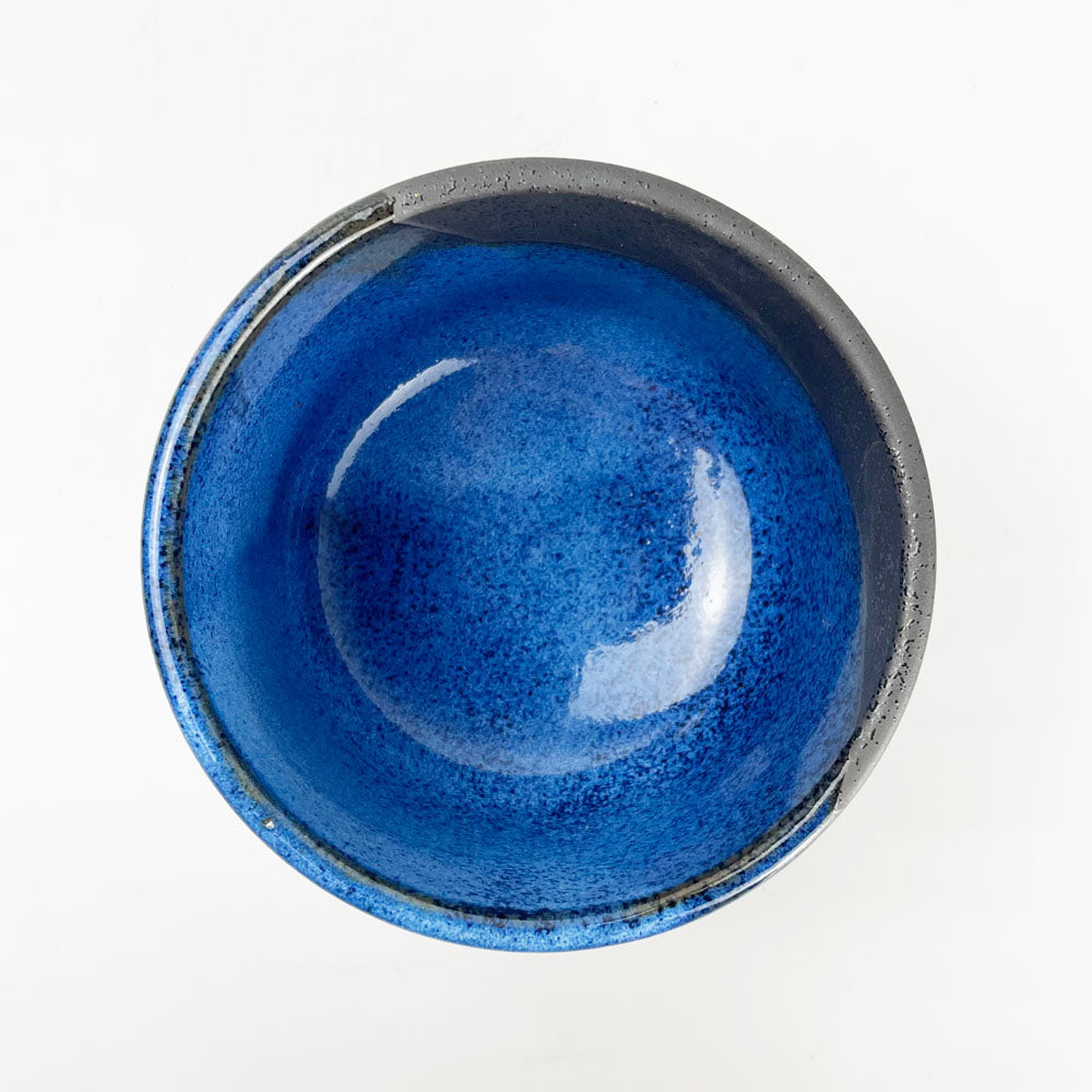 Matcha Bowl Hiwa Black and Blue (4.5"D) image 3