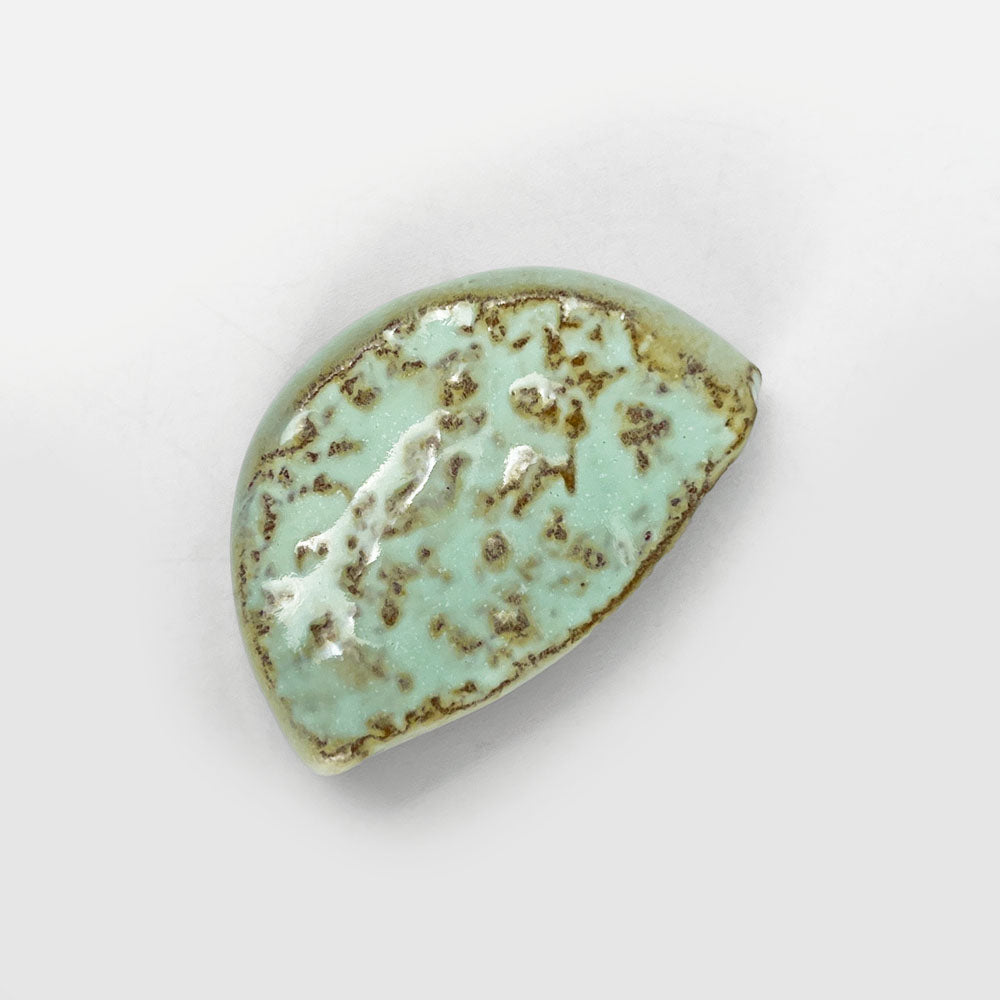 Chopstick Rest Hangetsu Mint by Higashiyama-Yaki (1.25" x 2") image 3