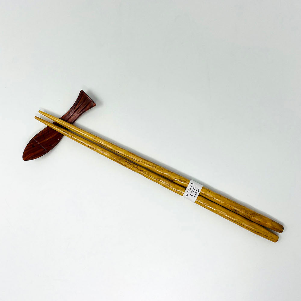 Wooden Chopstick Rest Fish  (3") image 4