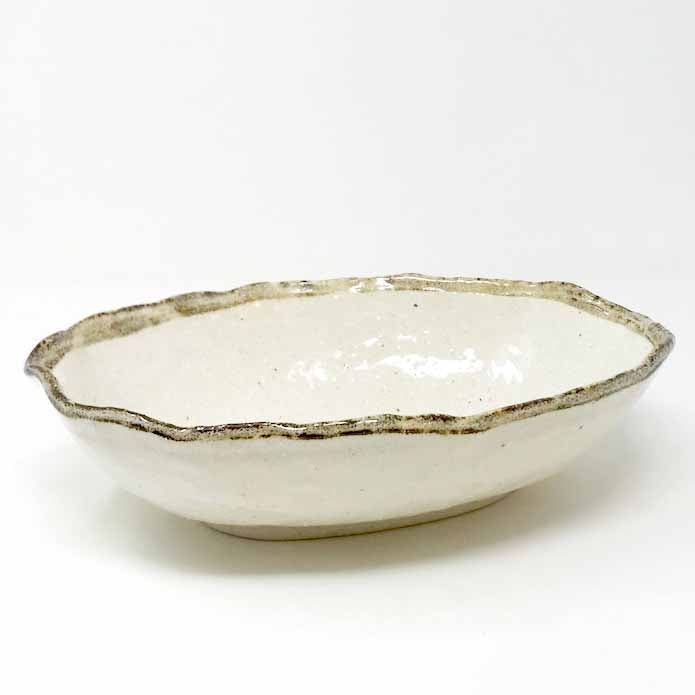 Oval Bowl Shiro Karatsu (10" x 6.5") image 0