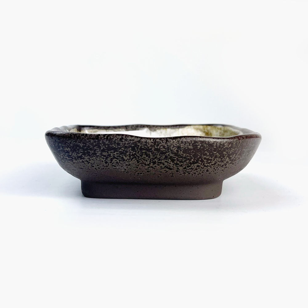 Seto-yaki Divided Dish Bizen Shino (4.5"x4.5") image 2