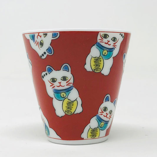 Kutani Sake Cup Lucky Cat (1.5 fl.oz) image 1