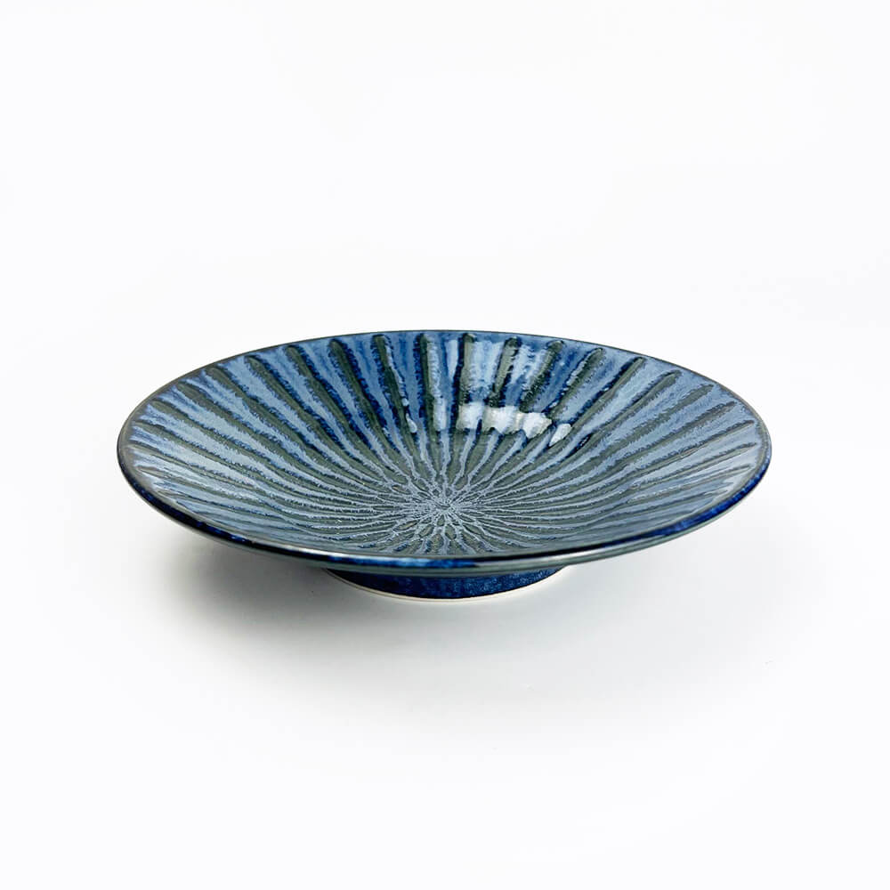 Navy Stripe Medium Deep Plate (7.75"D) image 0