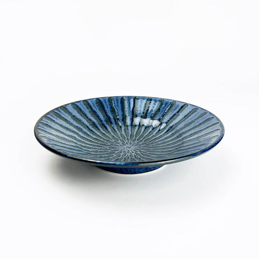 Navy Stripe Medium Deep Plate (7.75"D) image 0